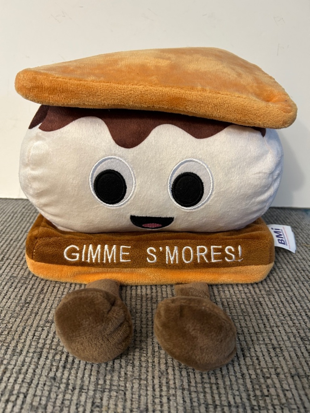 Gimme S'mores Plush Marshmallow Toy with smile face and legs graham marshmallow